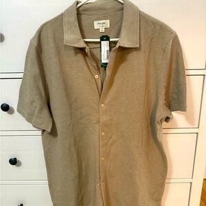 NWT Julian & Mark tan waffle shirt, size L